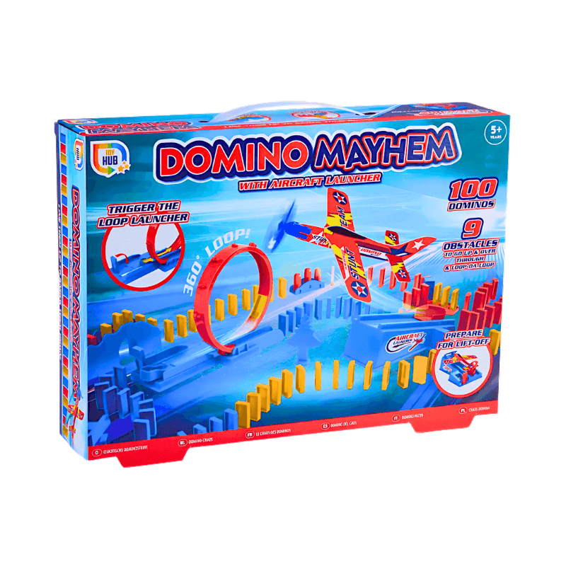 Wholesale Domino Mayhem With Aircraft Launcher Board Game - (Case of 6)