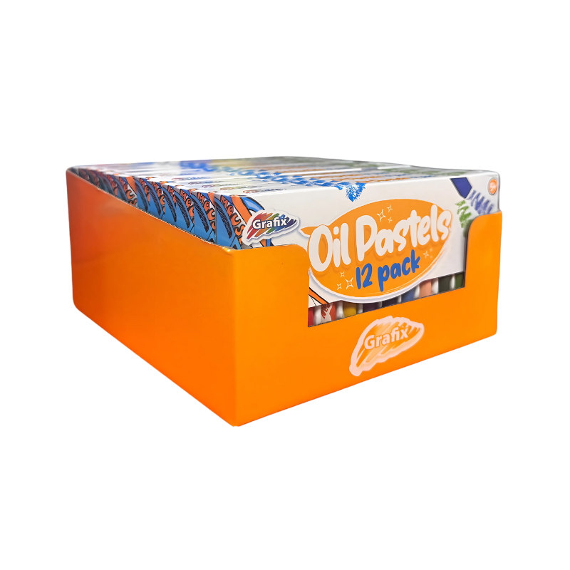 Wholesale Grafix 12 Coloured Oil Pastels  - (CDU of 12)
