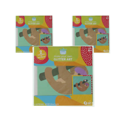 Wholesale Make Your Own Sloth Glitter Art - (Case of 24)