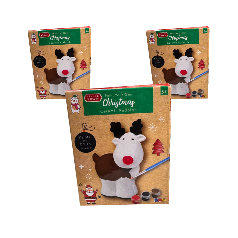 Wholesale Paint Your Own Christmas Rudolph Figure - (Case of 12)