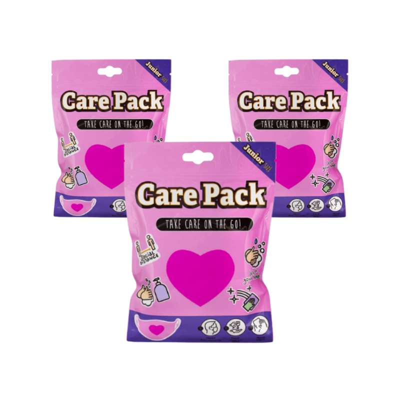 Wholesale Pink Love Heart Stay Safe Care Packs - (Case of 12)