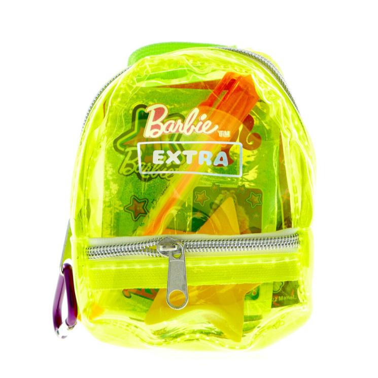 Wholesale Barbie Extra Yellow Neon Stationery Backpack Surprise - (Case of 6)