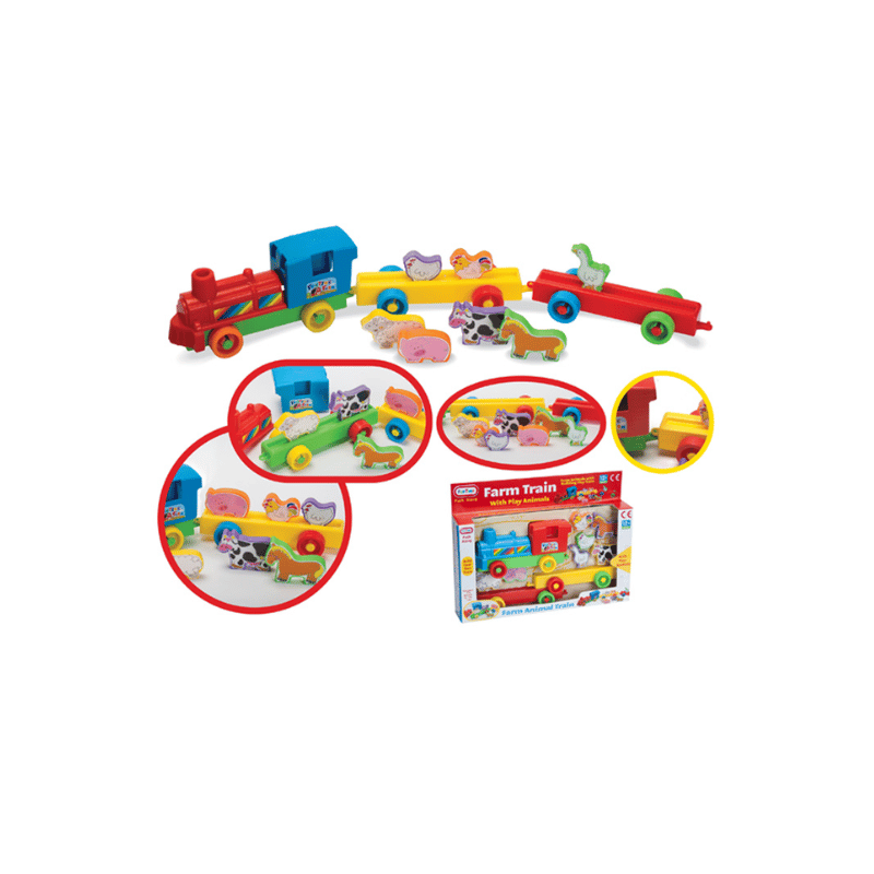 Push Along Farm Train With Animals Baby Toy