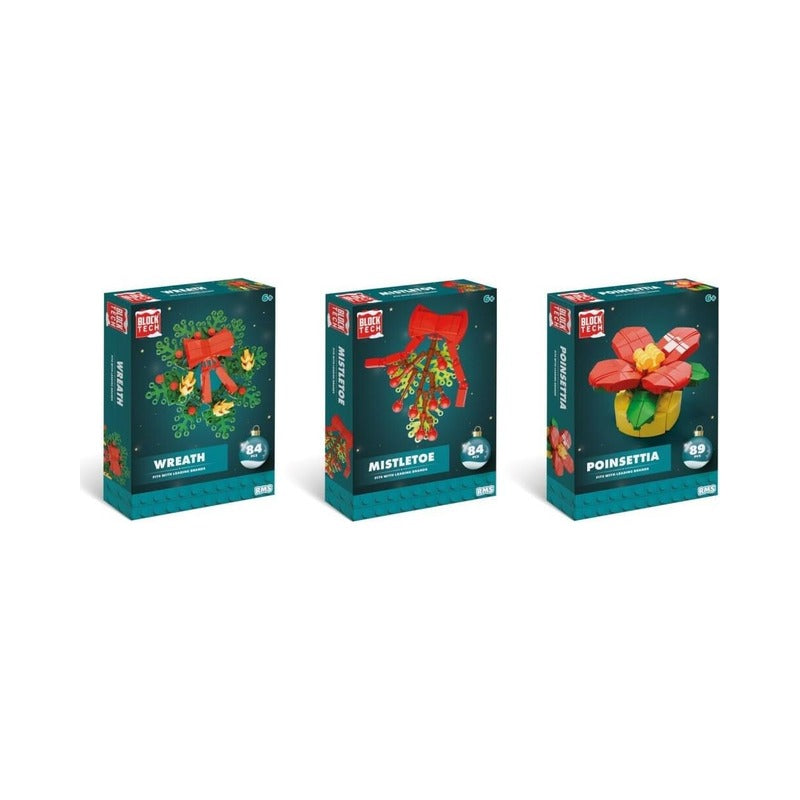 Block Tech Christmas Flower Building Block Set (3)
