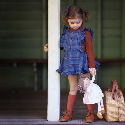 Cecilia Doll with Dark Brown Hair and Cream Linen Dress (3)