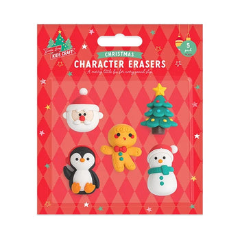 Christmas Character Erasers 5 Pack