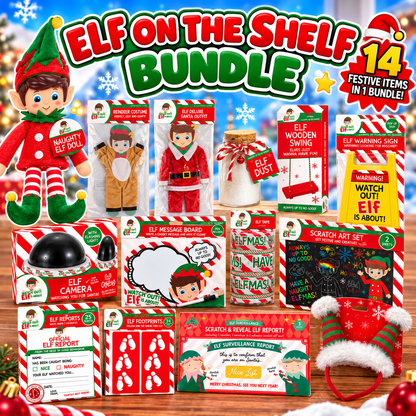 Christmas Elf Bundle With Scene Setters, Accessories &amp; Naughty Elf