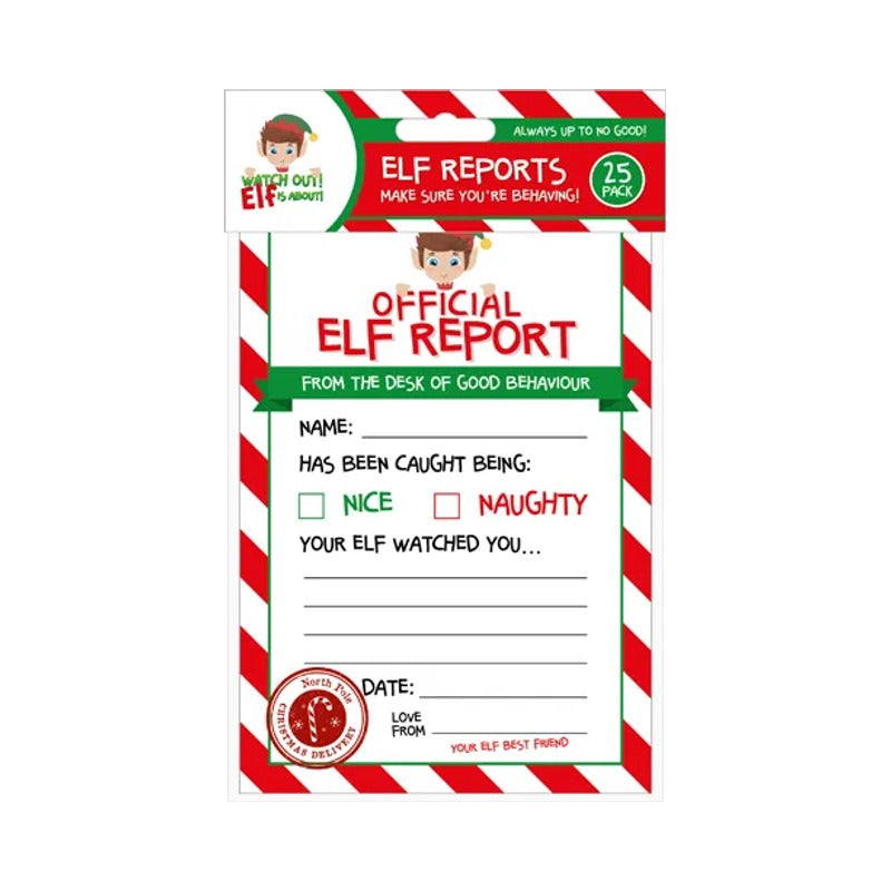 Christmas Elf Reports - 25 Pack