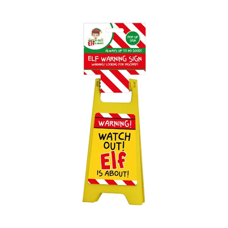 Christmas Elf Warning Sign