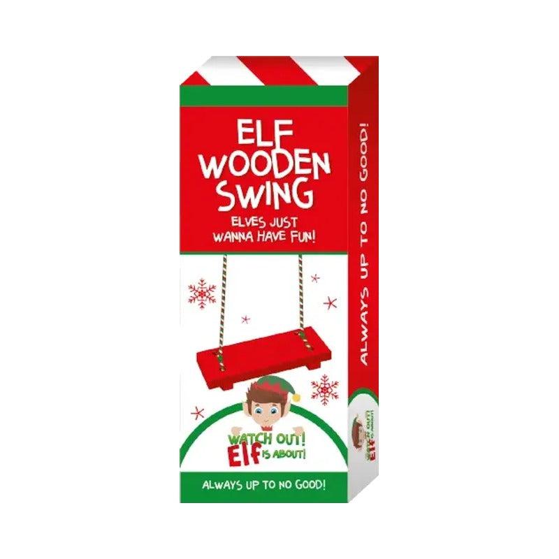 Christmas Elf Wooden Swing