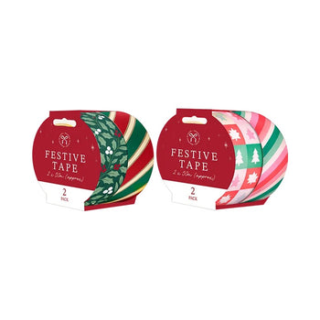Christmas Printed Gift Wrapping Tape 50m 2 Pack