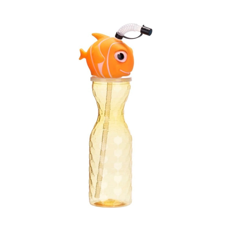 Clownfish Drinking Bottle & Straw - Blue/Orange (1)