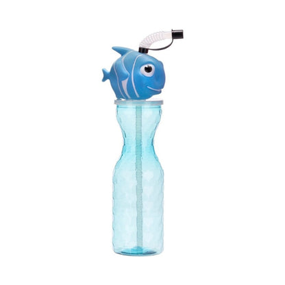Clownfish Drinking Bottle & Straw - Blue/Orange