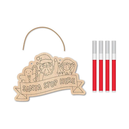 Colour Your Own Santa Stop Here Sign (1)