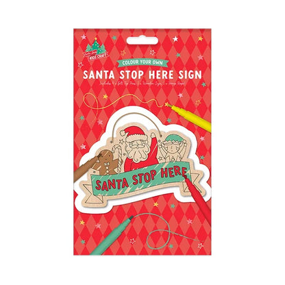 Colour Your Own Santa Stop Here Sign