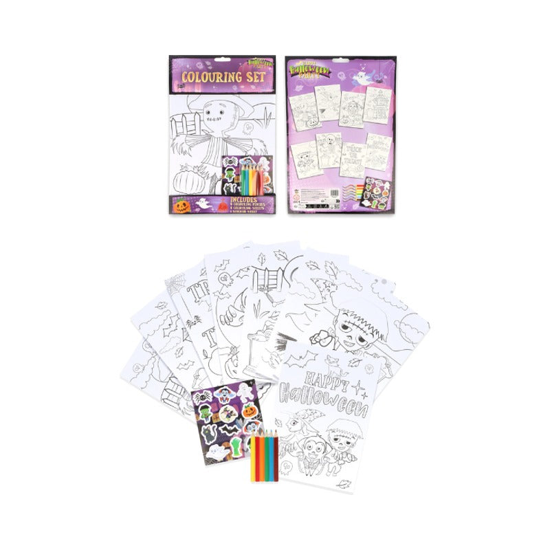Halloween Colouring Set with Stickers (1)