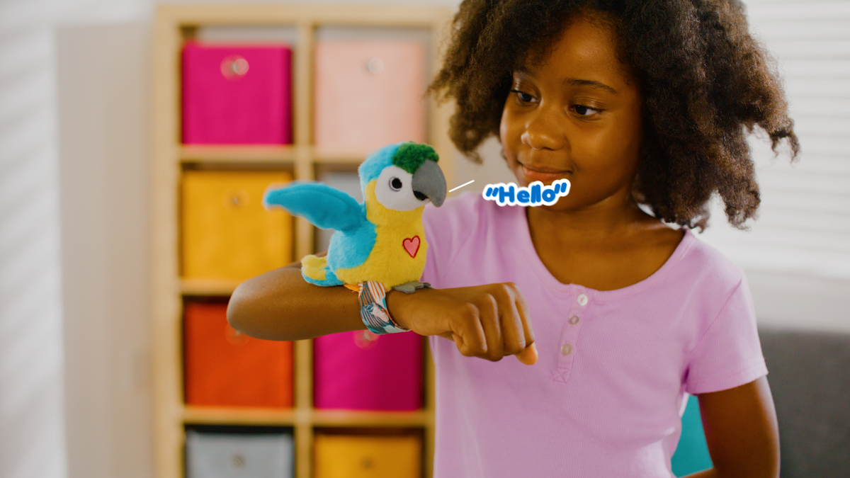 Happy Yappers Blue Parrot Talking Bird Toy (7)