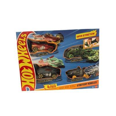 Wholesale Hot Wheels Stretchy Cars - 4 Pack - (Case of 6)