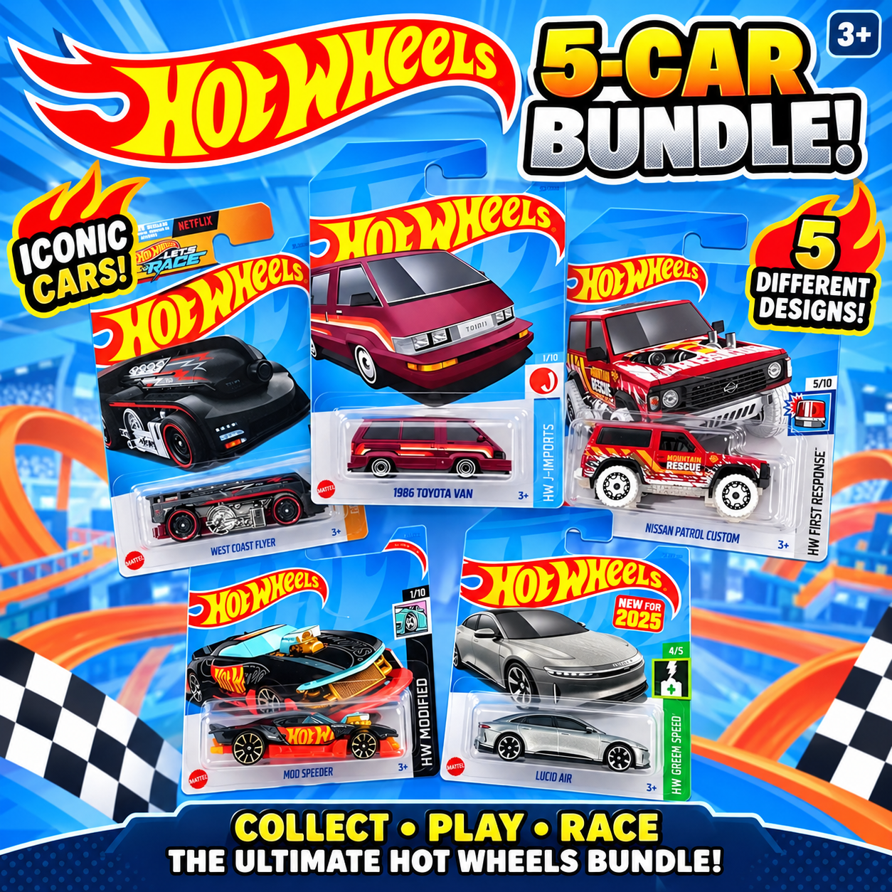 Hot Wheels 5-Car Bundle