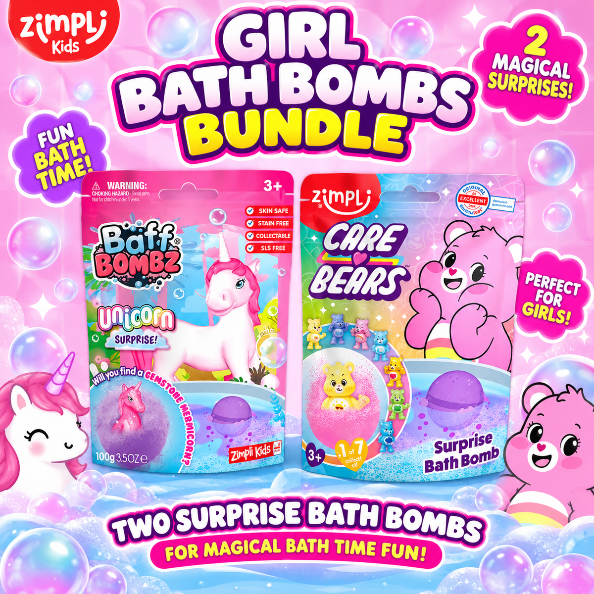 Zimpli Kids Girl Bath Bombs Bundle