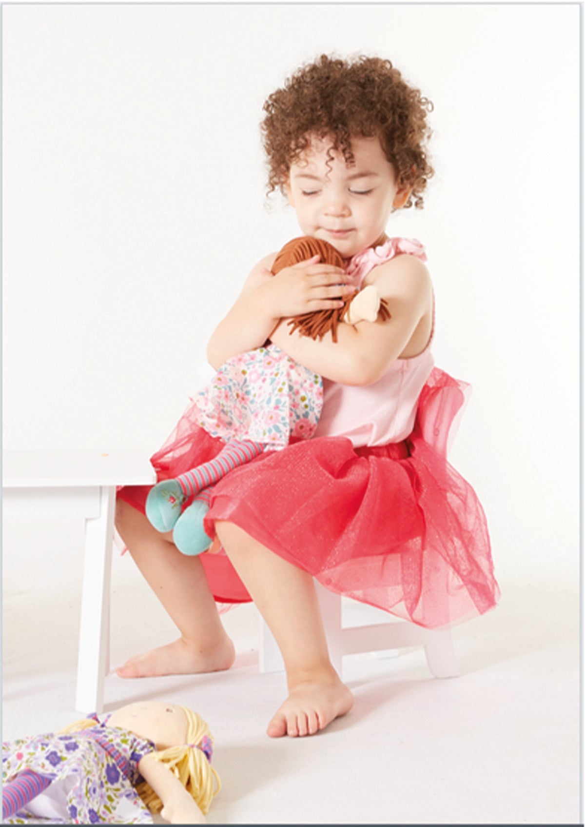 Katy Doll with Dark Brown Hair and Pink & Sea Green Dress (7)