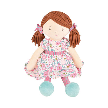 Katy Doll with Dark Brown Hair and Pink & Sea Green Dress