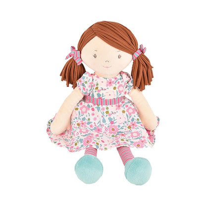 Katy Doll with Dark Brown Hair and Pink & Sea Green Dress
