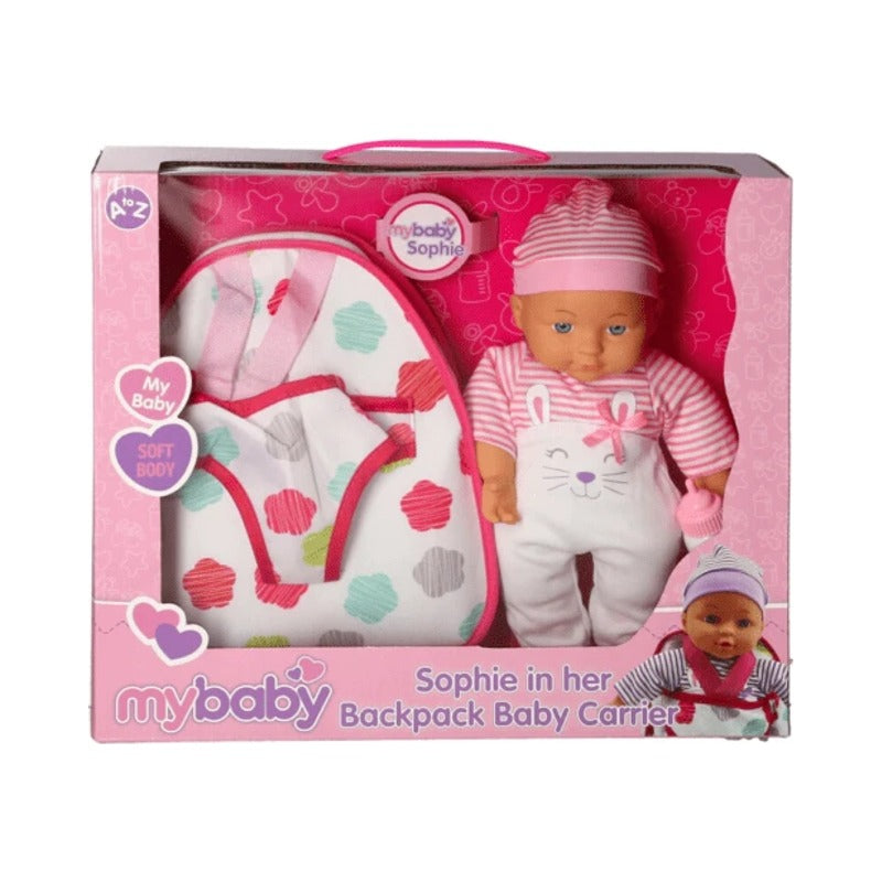 My Baby Sophie Baby with Backpack Car Seat Doll Set