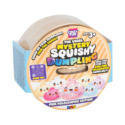 Original Viral Mystery Squishy Dumpling Pink Holographic Edition