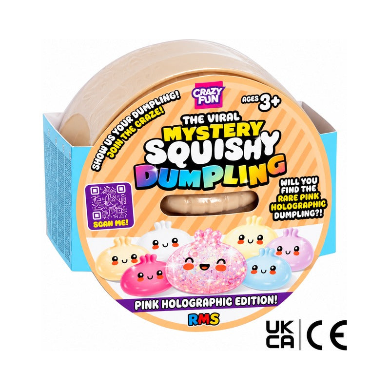 Original Viral Mystery Squishy Dumpling Pink Holographic Edition