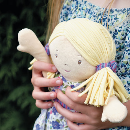 Peggy Doll with Blonde Hair and Lilac & Pink Dress (1)