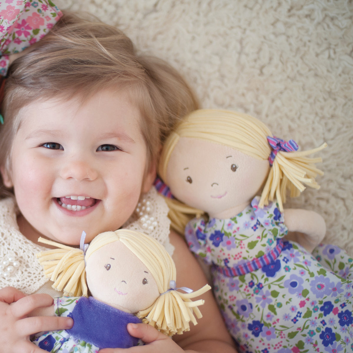 Peggy Doll with Blonde Hair and Lilac & Pink Dress (2)