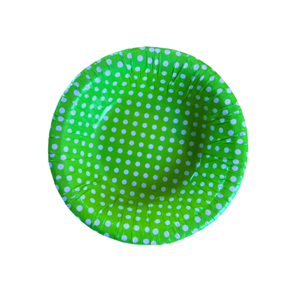 Amazing Celebration Party Bowls - Green Polka Dots
