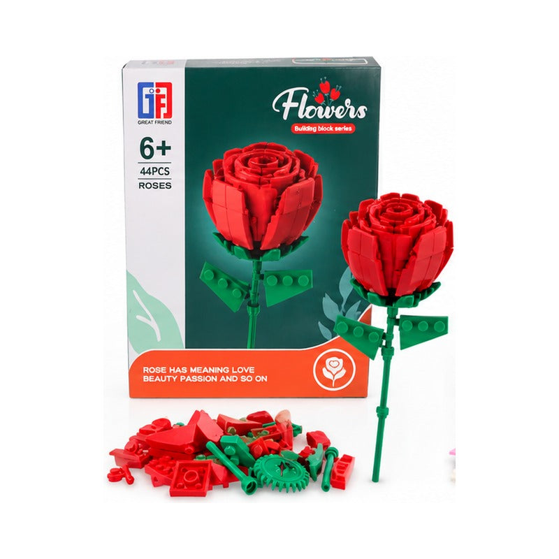 Rose Flower Building Block Kit