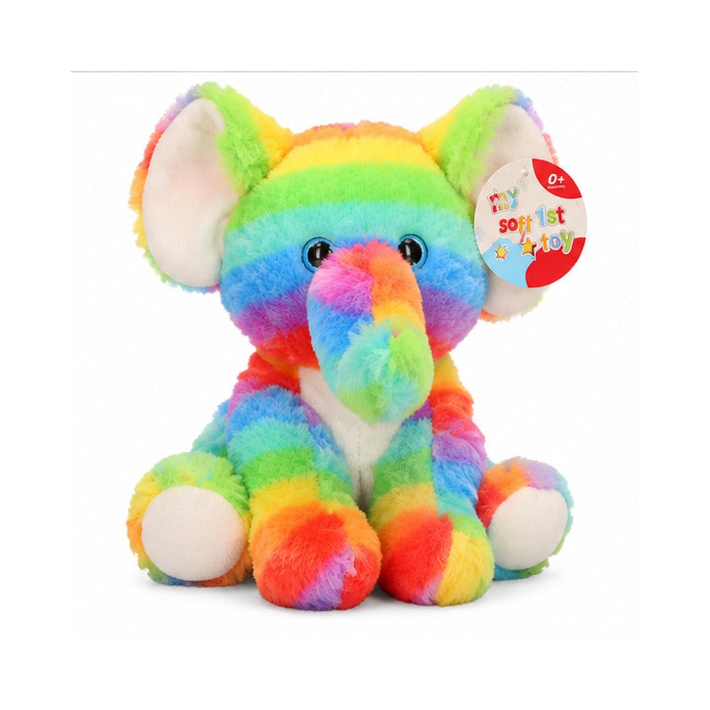 Soft Rainbow Elephant Plush Toy