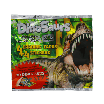 Dinosaur Trading Cards + 4 Stickers