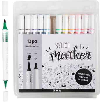 Wholesale 12pc Standard Colours Sketch Marker Set - (Case of 12)