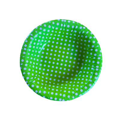 Wholesale Amazing Celebration Party Bowls - Green Polka Dots - Case of 24