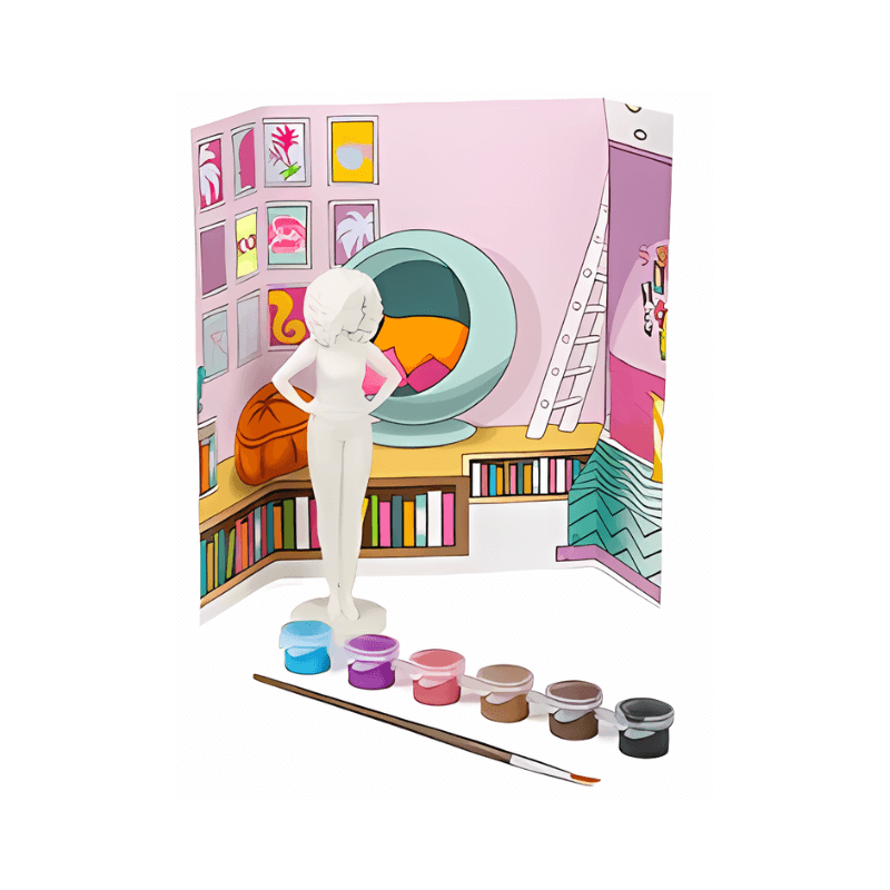 Wholesale Barbie Paint Your Own Set - Curly Hair - (Case of 12) (1)