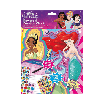 Wholesale Disney Princess Reward & Emotion Charts With Sticker Sheets - (Case of 12)