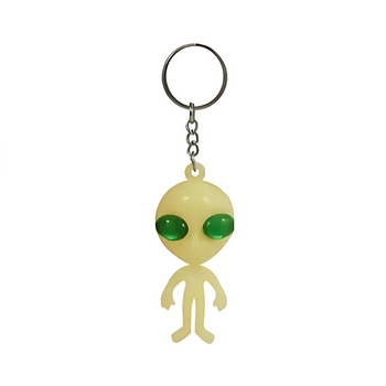 Wholesale Glow In The Dark Alien Keyring - Case of 60