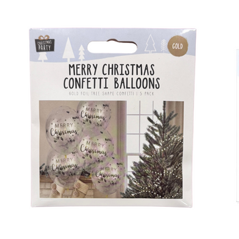 Wholesale Gold Merry Christmas Confetti Balloons - (Case of 12)