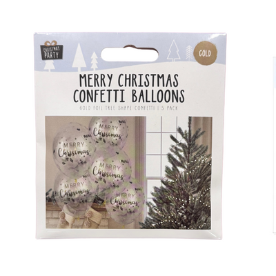 Wholesale Gold Merry Christmas Confetti Balloons - (Case of 12)