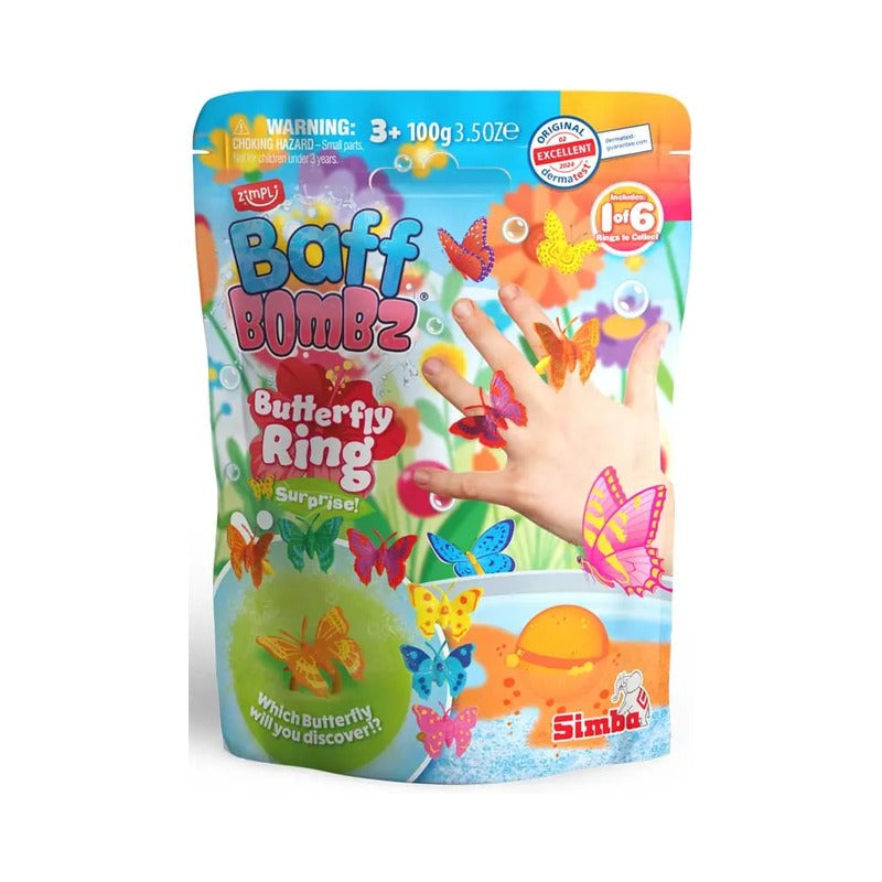 Wholesale Zimpli Kids Butterfly Rings Surprise Baff Bombz 100g - (CDU of 12)